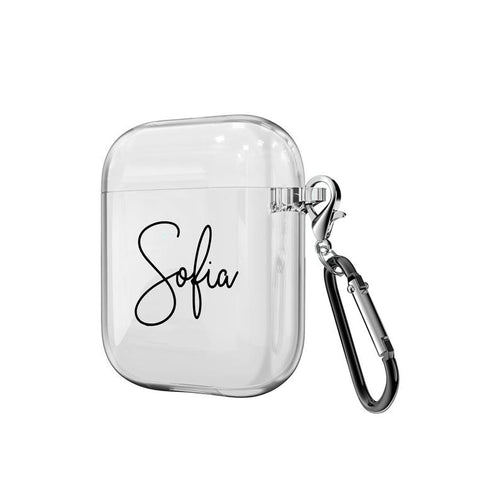 Custom case for Airpod Case with keychain neck running strap Protective Customized Name DIY for Airpods Case Personalized Gift